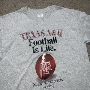 Vintage 1990s 2XL Texas A&M Aggies Collegiate Single Stitch TShirt Gray